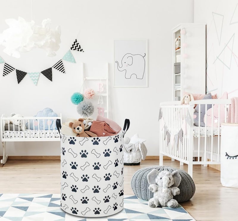 NTAOHAMPER Kids Laundry Hamper,Laundry Basket,Baby Boy Nursery Hamper,Waterproof Storage Bin,Clothes Organizer,Toys Bin,Room Decor(Paw) - Image 2